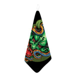 Japanese Oni Demon With Snake Print Hand Towel