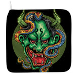 Japanese Oni Demon With Snake Print Hand Towel