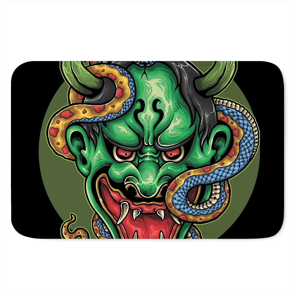 Japanese Oni Demon With Snake Print Indoor Door Mat