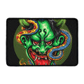 Japanese Oni Demon With Snake Print Kitchen Mat