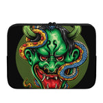 Japanese Oni Demon With Snake Print Laptop Sleeve