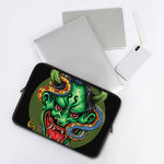 Japanese Oni Demon With Snake Print Laptop Sleeve