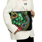 Japanese Oni Demon With Snake Print Laptop Sleeve