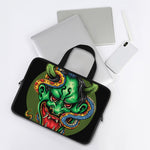 Japanese Oni Demon With Snake Print Laptop Sleeve With Handle