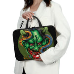 Japanese Oni Demon With Snake Print Laptop Sleeve With Handle