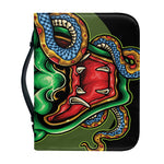 Japanese Oni Demon With Snake Print Leather Bible Cover