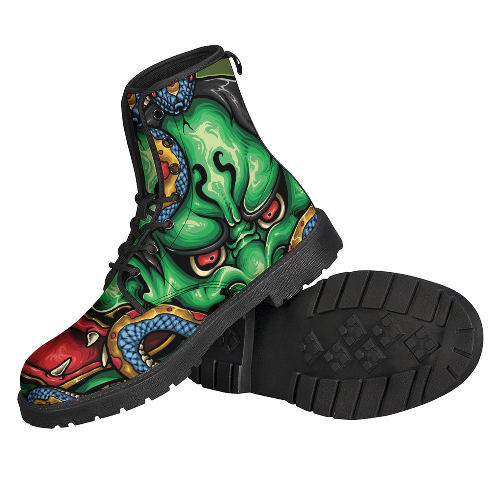 Japanese Oni Demon With Snake Print Backpack