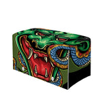 Japanese Oni Demon With Snake Print Leather Tissue Box Cover