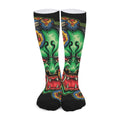 Japanese Oni Demon With Snake Print Long Socks
