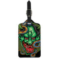 Japanese Oni Demon With Snake Print Luggage Tag
