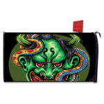 Japanese Oni Demon With Snake Print Mailbox Cover
