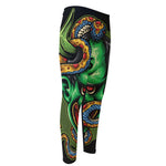 Japanese Oni Demon With Snake Print Men's Compression Pants