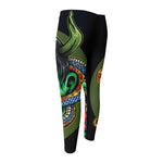 Japanese Oni Demon With Snake Print Men's Compression Pants