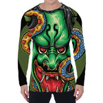Japanese Oni Demon With Snake Print Men's Long Sleeve T-Shirt