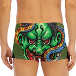 Japanese Oni Demon With Snake Print Men's Short Boxer Briefs