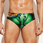 Japanese Oni Demon With Snake Print Men's Swim Briefs