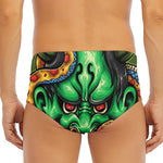 Japanese Oni Demon With Snake Print Men's Triangle Swim Briefs
