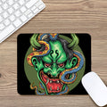 Japanese Oni Demon With Snake Print Mouse Pad