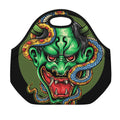 Japanese Oni Demon With Snake Print Neoprene Lunch Bag