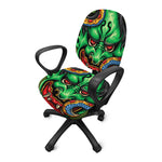 Japanese Oni Demon With Snake Print Office Chair Cover
