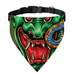 Japanese Oni Demon With Snake Print Over The Collar Dog Bandana