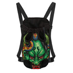 Japanese Oni Demon With Snake Print Pet Carrier Backpack