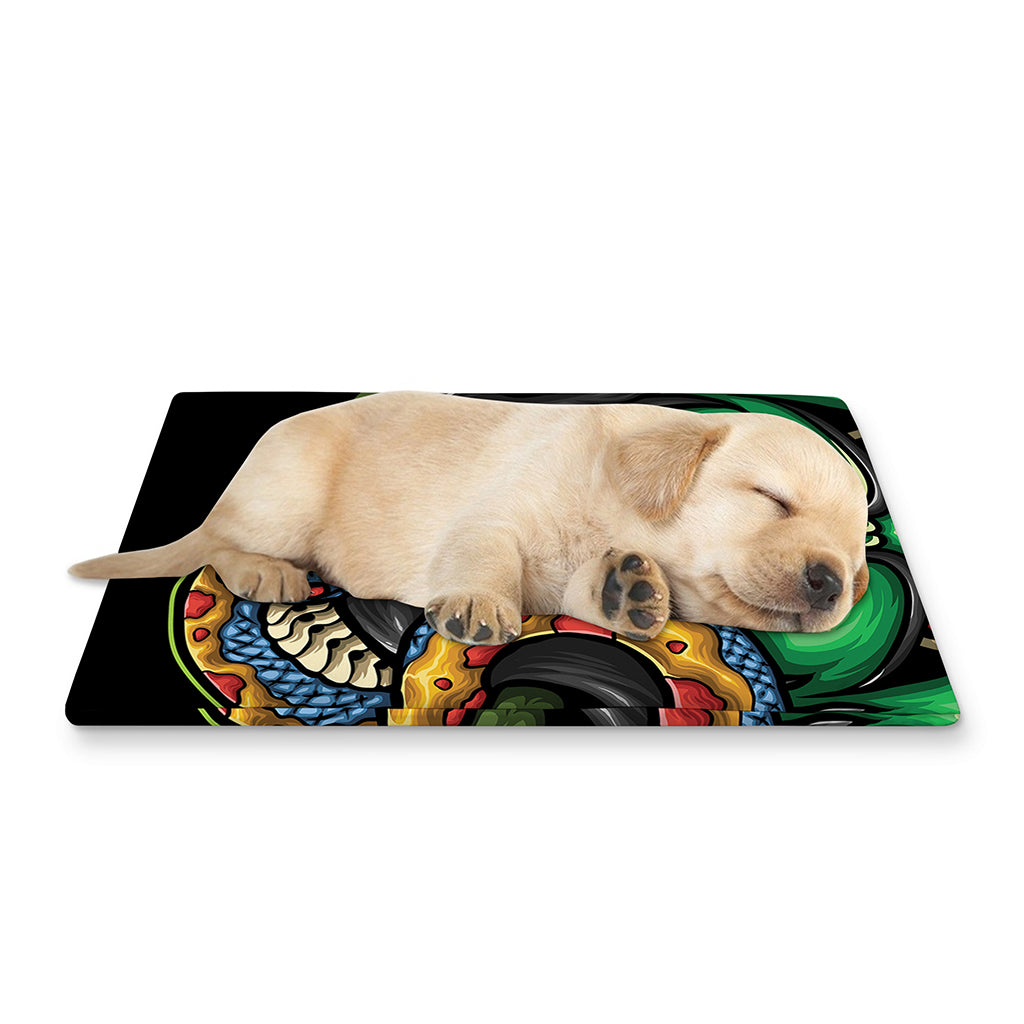 Japanese Oni Demon With Snake Print Pet Cooling Mat Cover