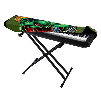 Japanese Oni Demon With Snake Print Piano Keyboard Cover