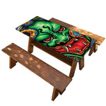 Japanese Oni Demon With Snake Print Picnic Table Cover