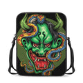 Japanese Oni Demon With Snake Print Rectangular Crossbody Bag