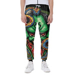 Japanese Oni Demon With Snake Print Scuba Joggers