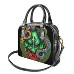 Japanese Oni Demon With Snake Print Shoulder Handbag