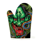 Japanese Oni Demon With Snake Print Single Oven Mitt