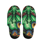 Japanese Oni Demon With Snake Print Slippers