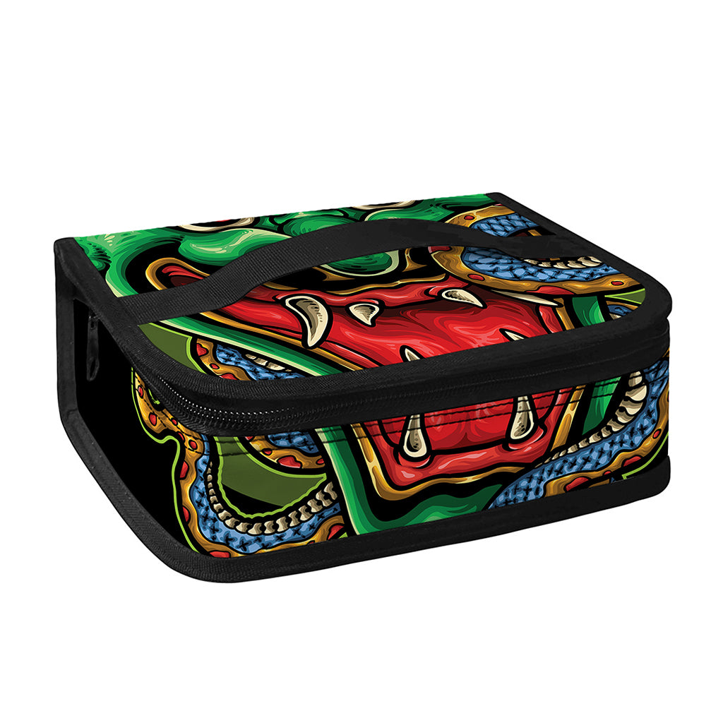 Japanese Oni Demon With Snake Print Small Lunch Bag