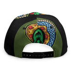 Japanese Oni Demon With Snake Print Snapback Cap