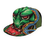 Japanese Oni Demon With Snake Print Snapback Cap