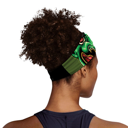 Japanese Oni Demon With Snake Print Sports Headband