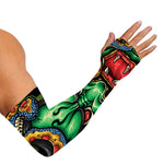 Japanese Oni Demon With Snake Print Sun Protection Arm Sleeves
