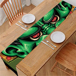 Japanese Oni Demon With Snake Print Table Runner