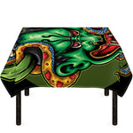 Japanese Oni Demon With Snake Print Tablecloth
