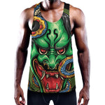 Japanese Oni Demon With Snake Print Training Tank Top