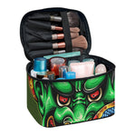 Japanese Oni Demon With Snake Print Travel Makeup Bag