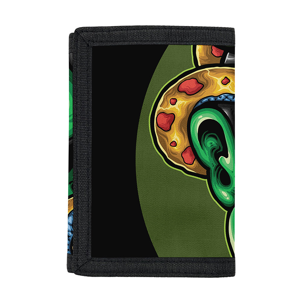 Japanese Oni Demon With Snake Print Trifold Wallet