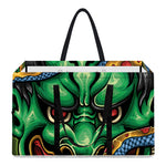 Japanese Oni Demon With Snake Print Utility Tote Bag