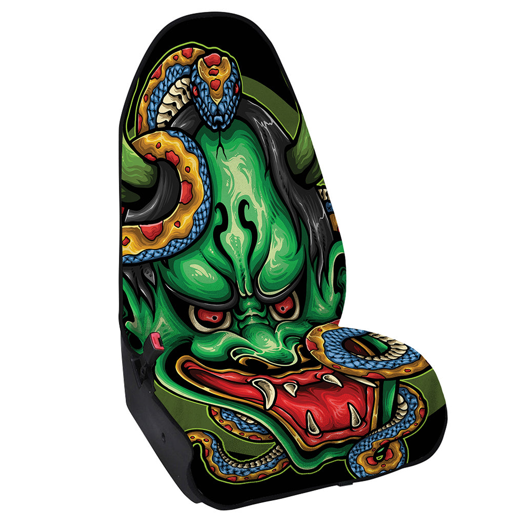 Japanese Oni Demon With Snake Print Waterproof Car Seat Cover