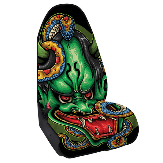 Japanese Oni Demon With Snake Print Waterproof Car Seat Cover