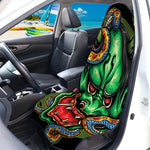 Japanese Oni Demon With Snake Print Waterproof Car Seat Cover