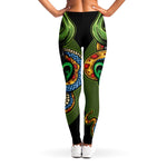 Japanese Oni Demon With Snake Print Women's Leggings