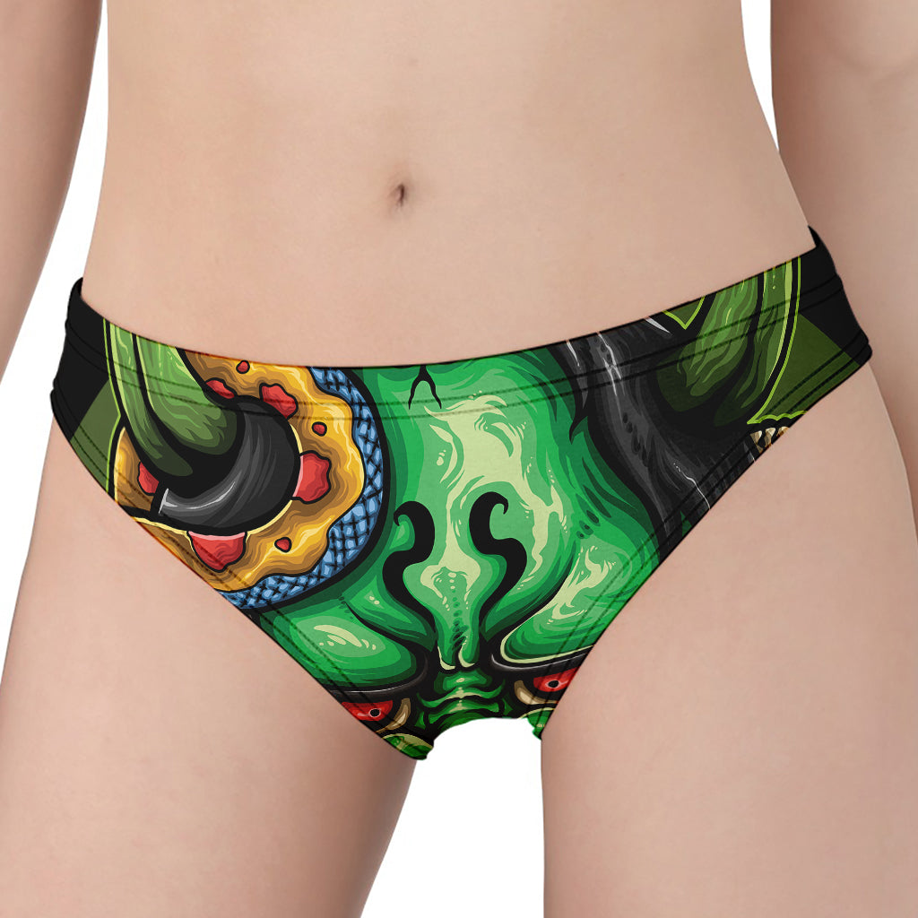 Japanese Oni Demon With Snake Print Women's Panties